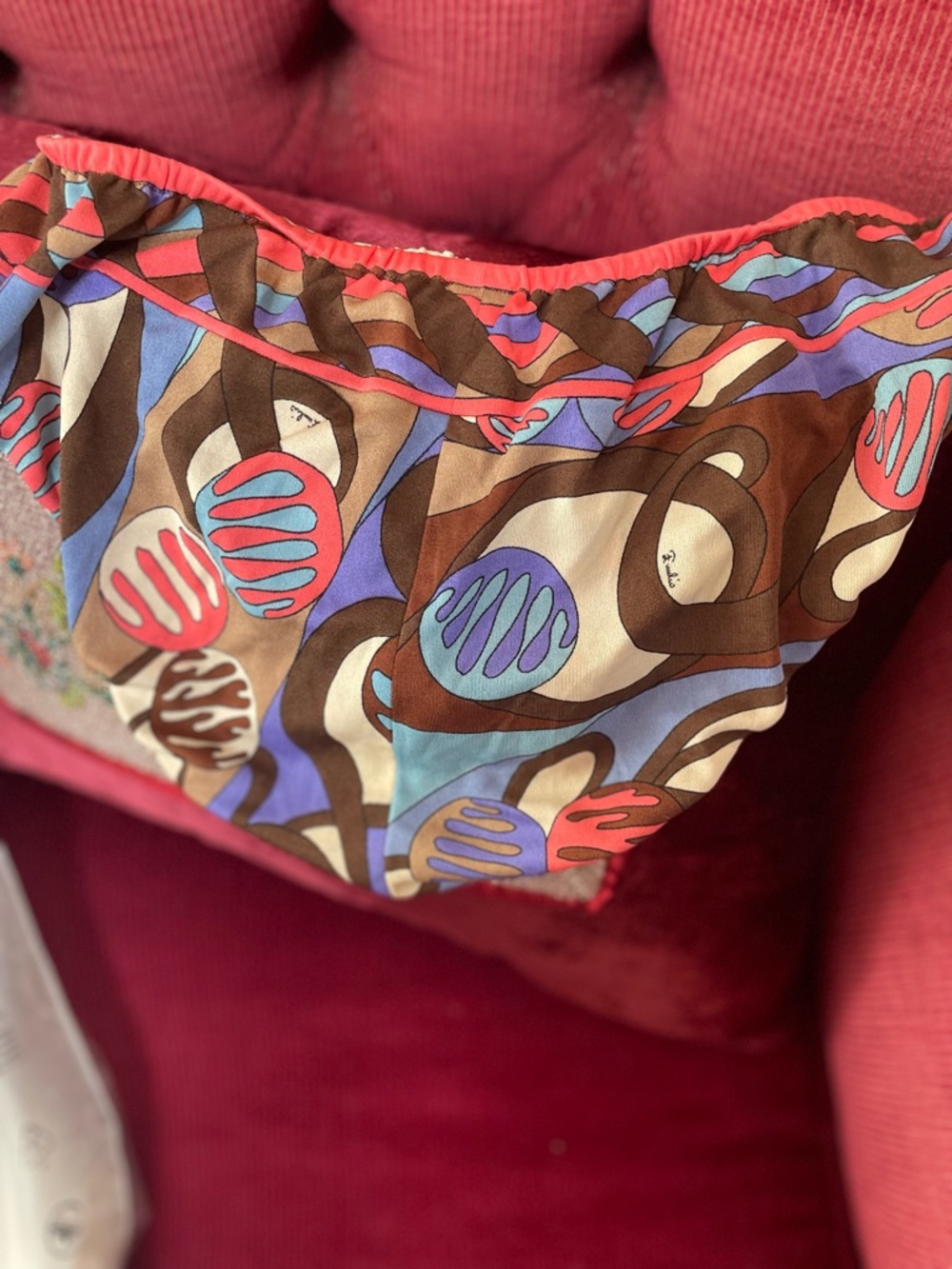 Emilio Pucci Brown, Blue and Pink Geometric Strap Maxi Dress with underwear - Picture 13 of 13